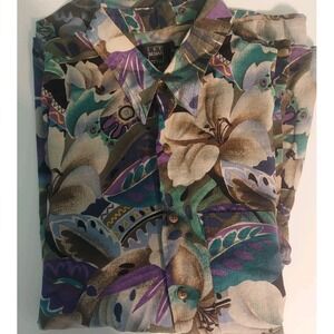 Ike Behar Mens M Long Sleeve Hawaiian‎ Shirt Pocket